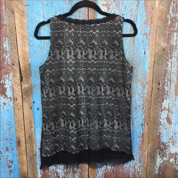 CAbi Black Lace Overlay Tank Top - Picture 6 of 6